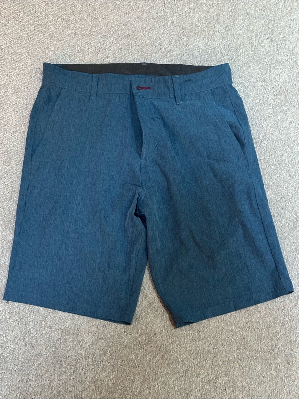 burnside Men's Heathered Navy Flat-Front Shorts